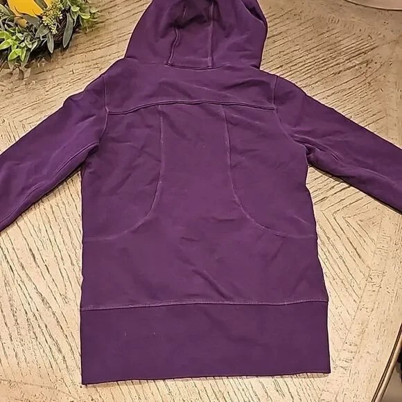 Purple zip up hooded Jacket w/ thumb holes SizeS - Picture 5 of 6